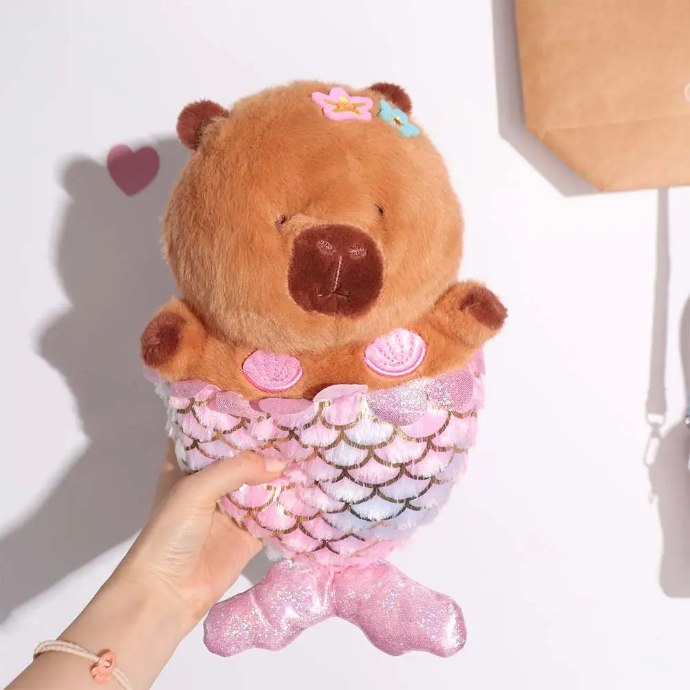 Kawaii habiller sirène Capybara Simulation dessin animé Capybara doux moelleux Capibara moelleux poupée cadeau d'anniversaire
