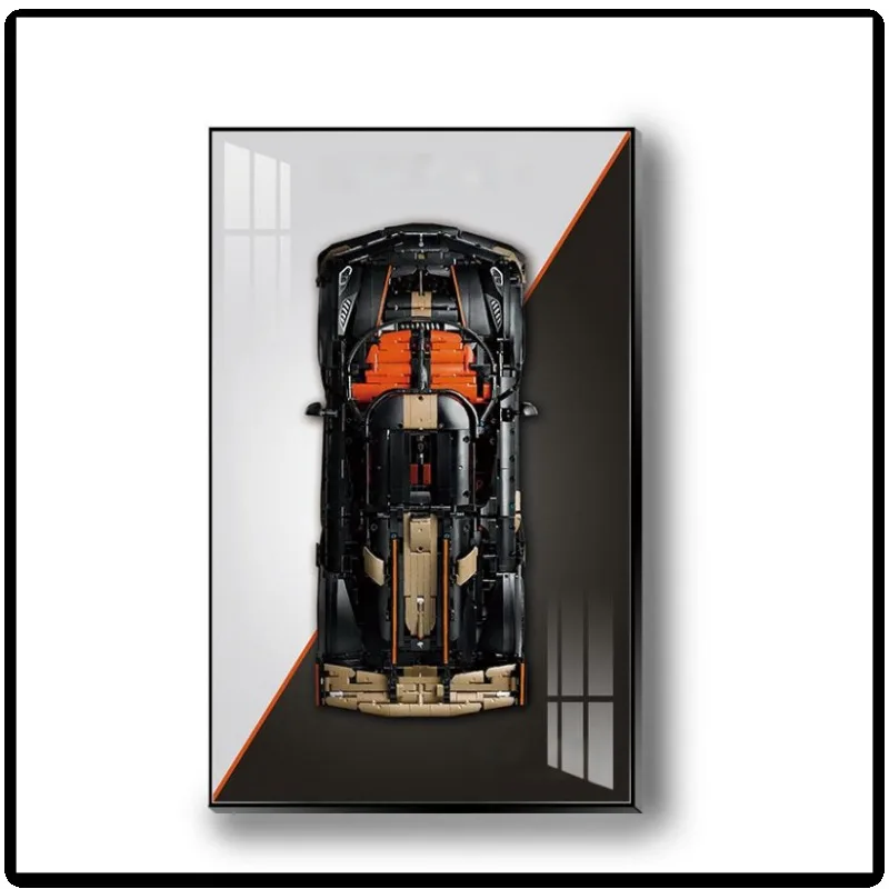 Wall Mount Display Board For Technic 42232 42234  Supercar Building Blocks, Aluminum Alloy Wall Frame For Adult Collectibles