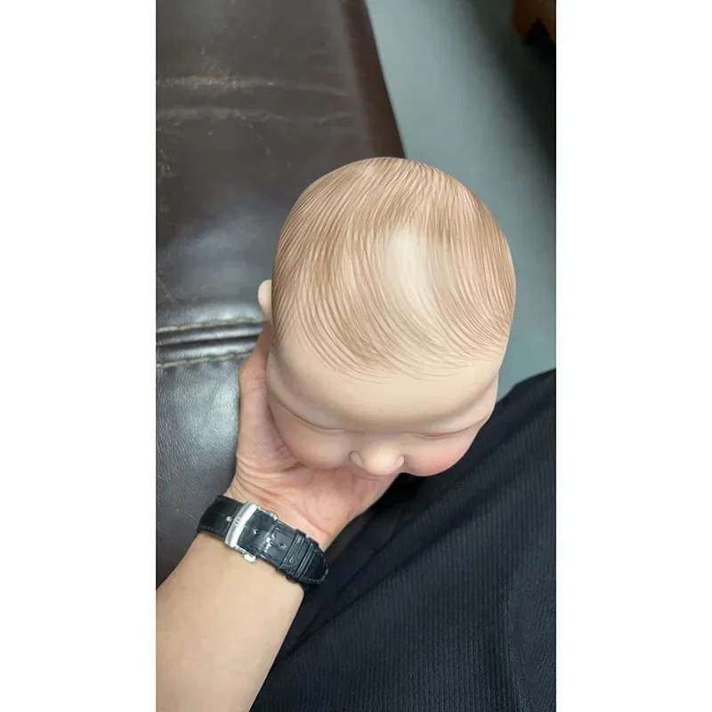 21inch Already Painted Reborn Doll Kit Peaches 3D Skin Tone with Visible Veins Bebe Reborn Kit with Cloth Body Painted Hair