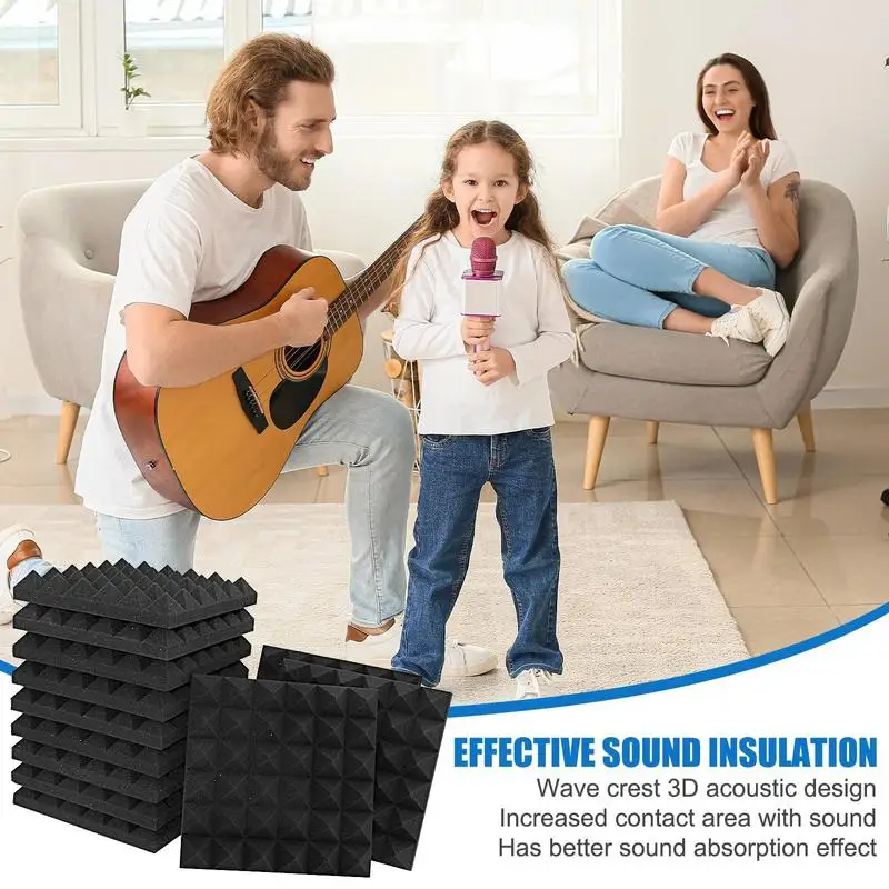 

Studio Soundproofing Foam High Density Studio Foam For Wall Noise Reduction Wall Panels Foam Panels For Walls Professional 12PC