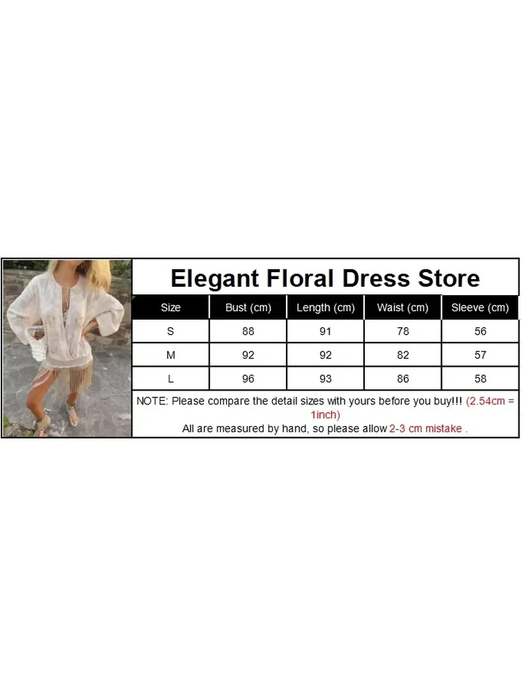 QICHE 2026 Summer Women Bohemian Cover‑Up Top Deep V Neck Embroidery Fringe Hem Blouse European American Style Shirt view 6