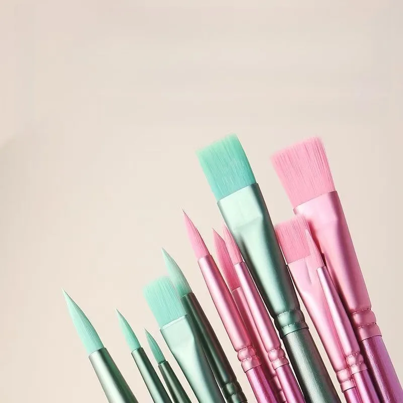 Watercolor Paint Brushes Set with Pointed Round Flat Tips, Soft Nylon Bristles Art Supplies for Beginners Art Students