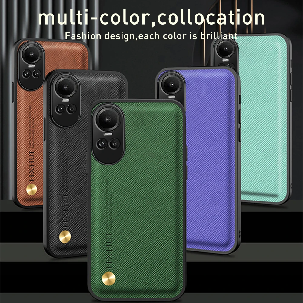 Reno10pro Case Luxury Cross Grain Leather Magnetic Back Cover For Oppo Reno10 Reno 10 Pro 5G CPH2525 6.7