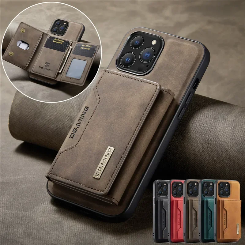 

Ретро магнитный кожаный флип-чехол для телефона для iPhone 13 12 11 Pro 14 X XR XS Max SE 2022 8 7 Plus, чехол-бумажник для карт, чехол