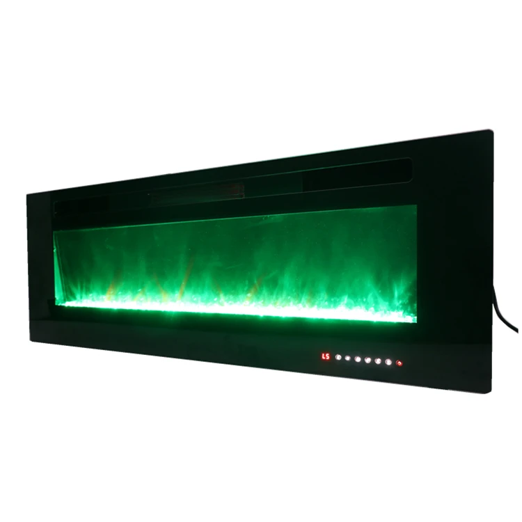 Intelligent Flame Insert Led 2 Sided Tempered Glass Tv Stand Electric Media Fireplace Proposal Recessed Mirrored 72 Inch Crystal