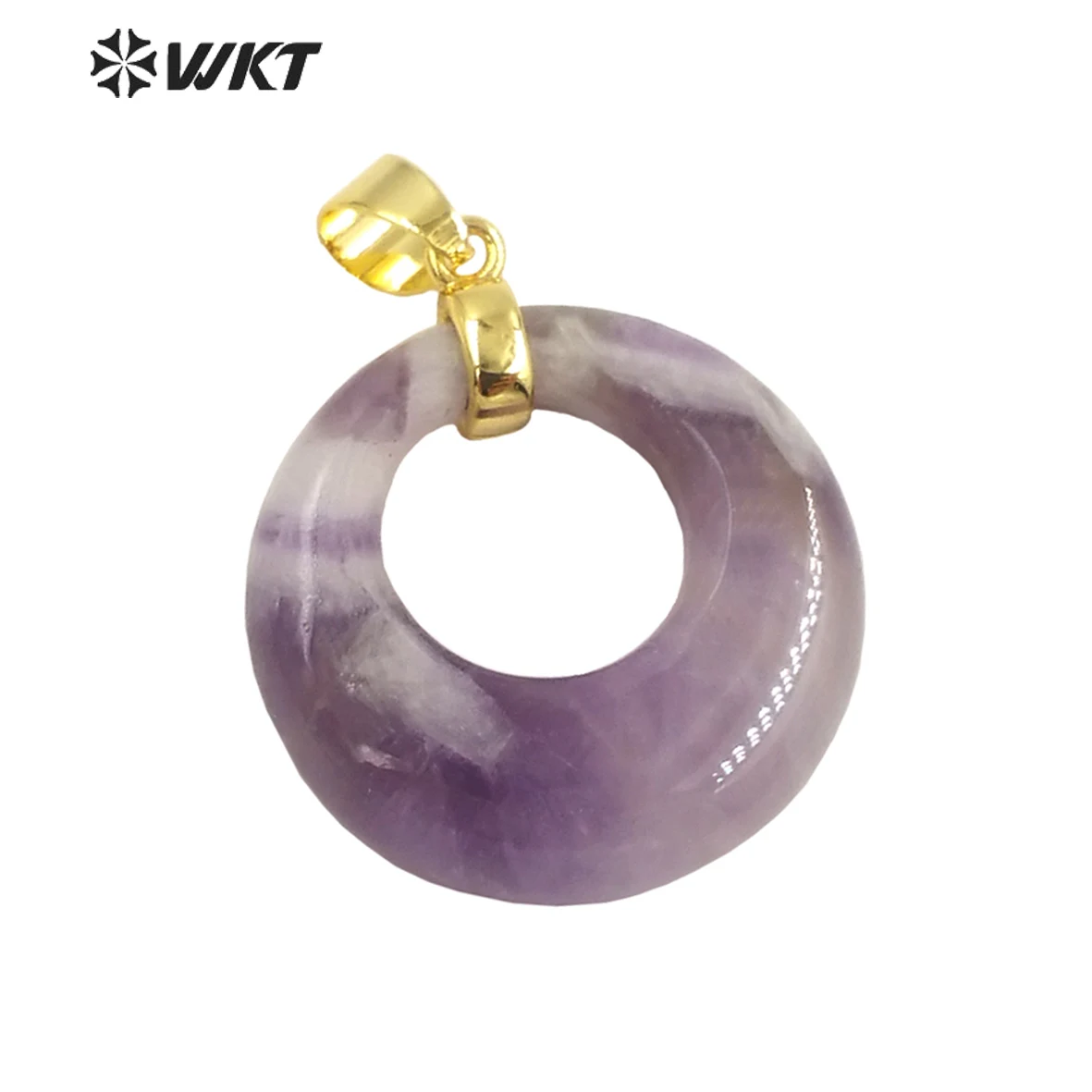 

WT-P1797 WKT Simple Natural Stone Pendant Amethysts Black Obsidian Red Agate Tiger Eye Ring Pendant Women's Jewelry Gift