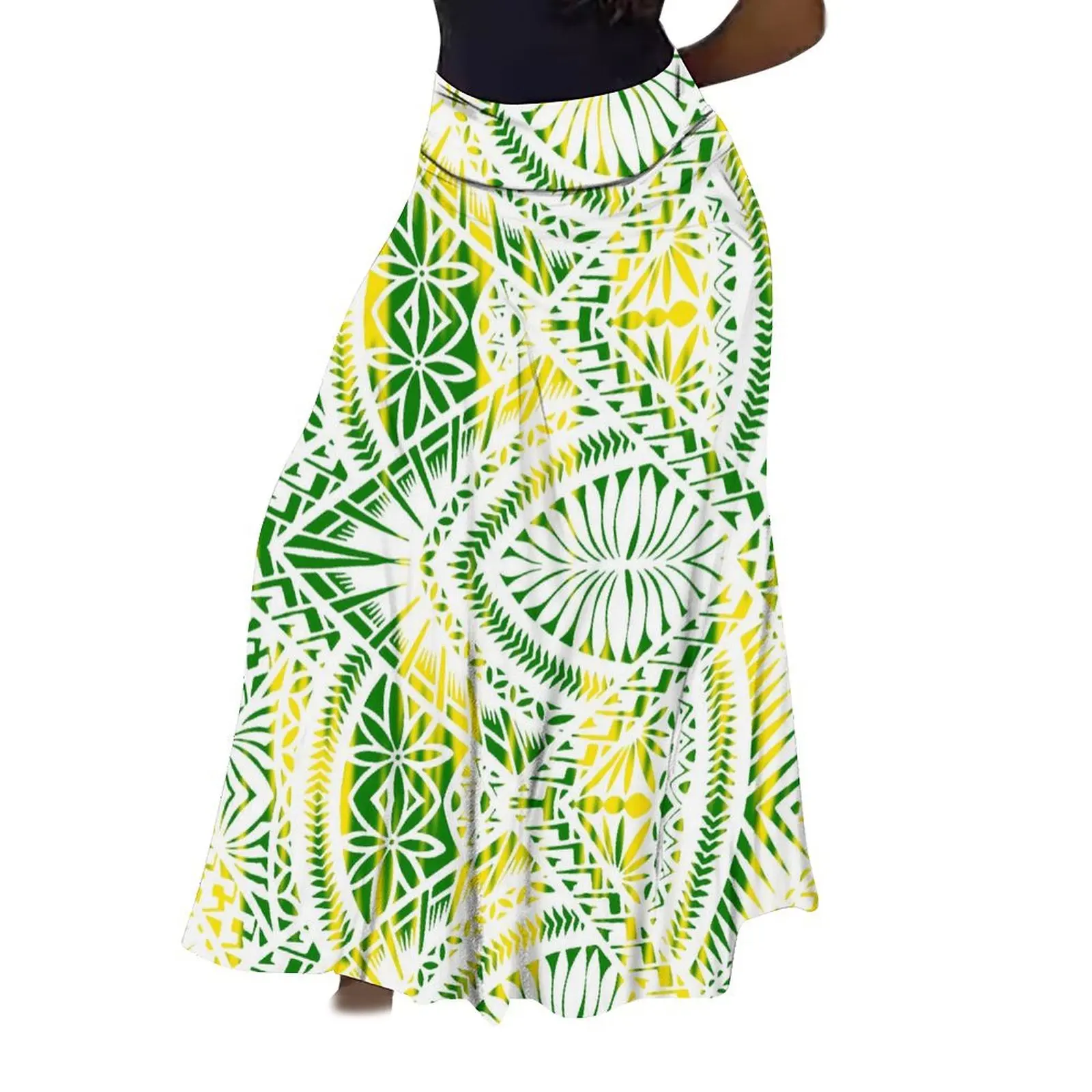 2024 New Women\'S High-Waisted Design Skirt Polynesian Retro Tribal Ethnic Style Pattern Printed Summer High Quality Fabric Skirt