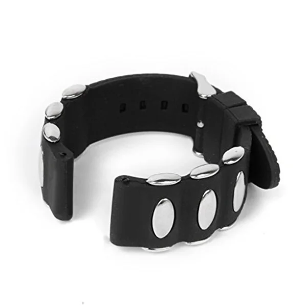 

22mm Width Silicone Rubber Watchband Black Waterproof Adjustable for Sports Divers Silicone Rubber Watchband Band