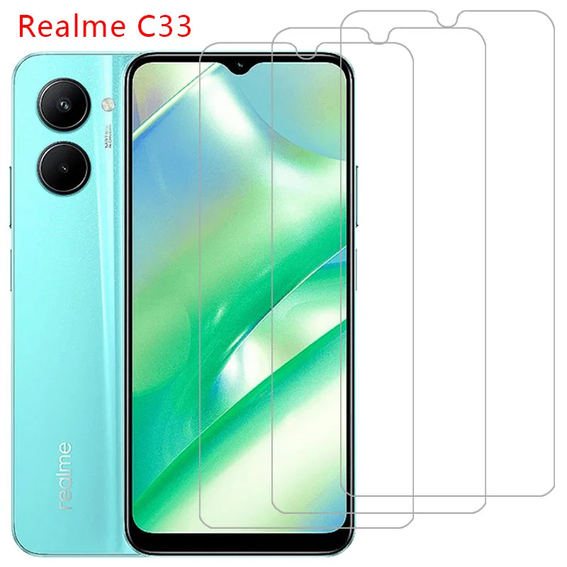 tempered glass phone case for realme c33 back cover on realmec33 c 33 33c 2023 360 realmi realmic33 relme reame ralme real me mi