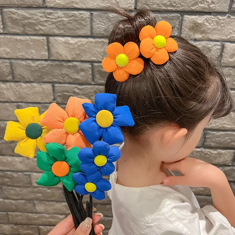 Children Flower Hair Bun Maker Floral Donut Updo Hair Stick DIY Plate Hair Bendable Hairband Hair Accessories Gift