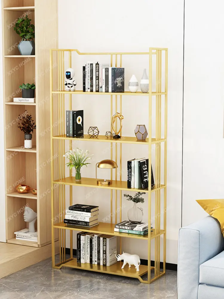 Bedroom Wall Bookcase Modern Creative Living Room Storage Rack Iron Multi-Layer Storage Rack