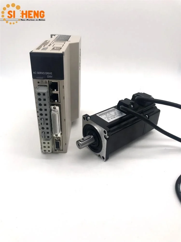 โรงงานมอเตอร์ซีเฮง มอเตอร์เซอร์โว AC 3 เฟส 3000 รอบต่อนาที 730 วัตต์ ขนาดหน้าแปลน 90 มม. แกน 16 มม. 220Vac แรงบิด 3.5 นิวตันเมตร พร้อมชุดไดรเวอร์สำหรับเครื่องพับ