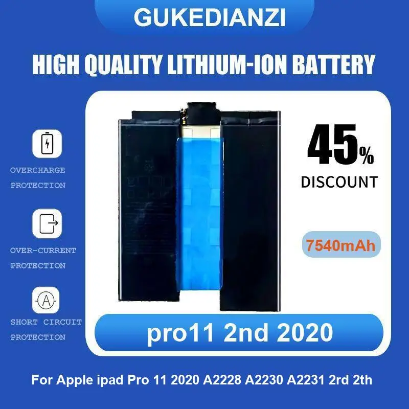 

pro11 2nd 2020 Tablet Battery For Apple iPad Pro 11 2020 A2228 A2230 A2231 2rd 2th 7540mAh High Quality