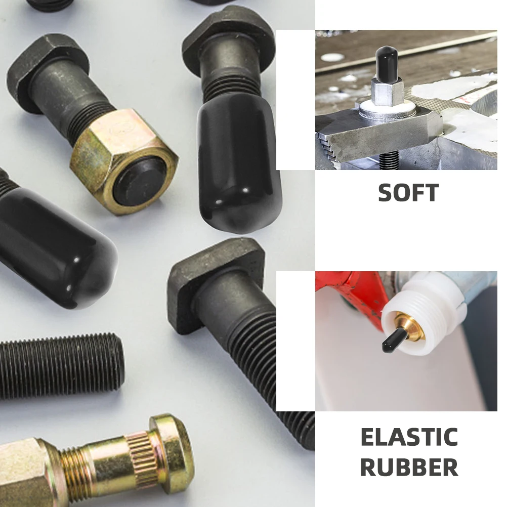 

80pcs Thread 3mm 6mm 9mm 12mm Rubber Caps Furniture Hardware Plugs Protectors Assortment Sealing Pads Bolt Covers