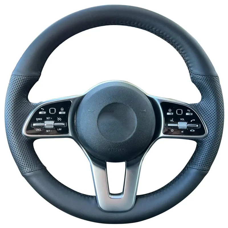

Автомобильный чехол на руль для Mercedes Benz A-Class W177 B-Class W247 C-Class W205 CLS-Class DIY Рулевая пленка из микрофибры