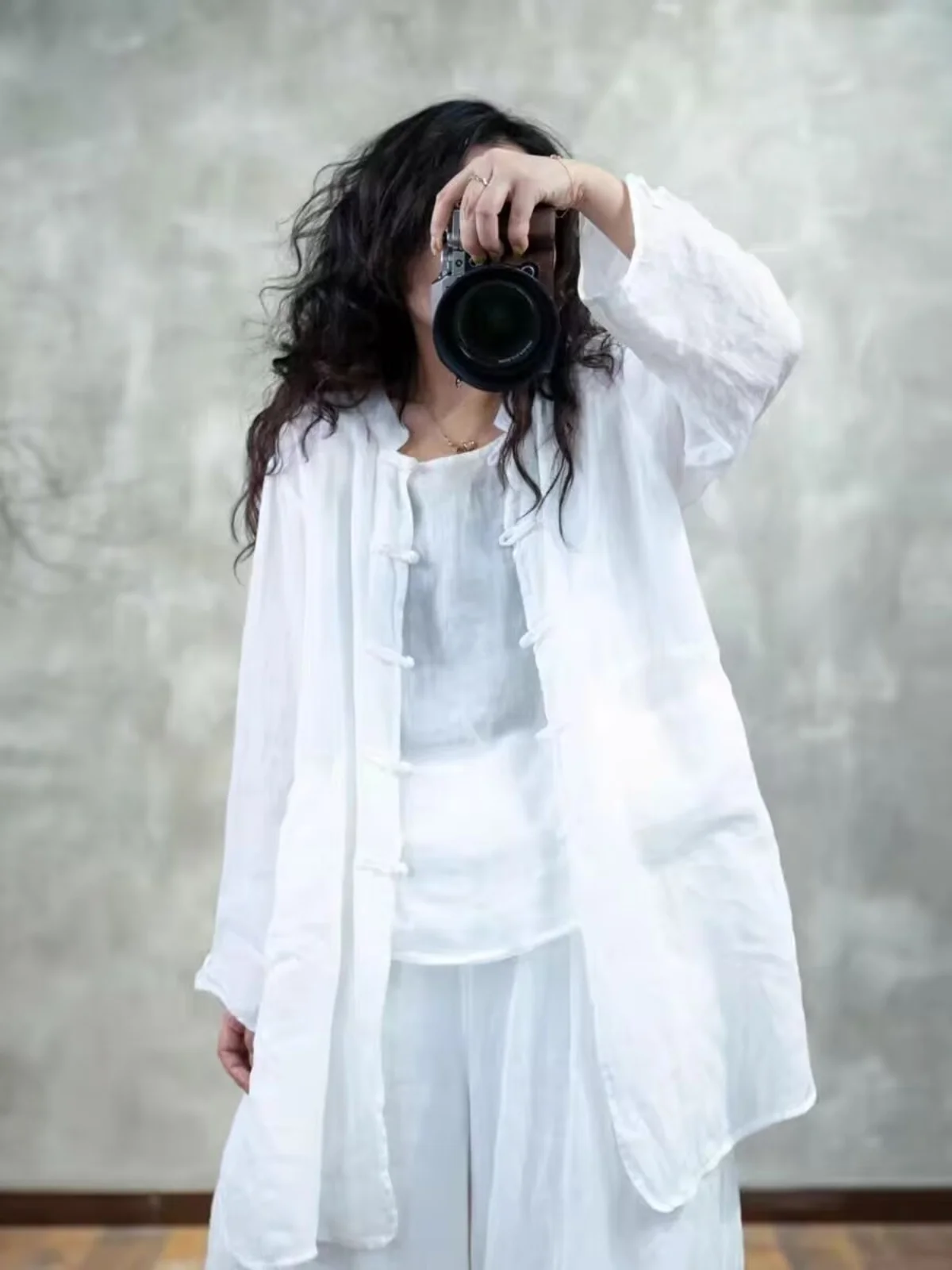 Nieuwe Chinese Sle Dames Linnen Irt Lente 2025, Vintage Nationale Sle Zen Cool Middellange Linnen Open Vest Top