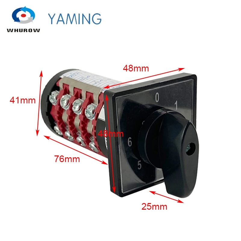 HZ8B-20/3/4 Electric Control Switch 4 Levels 20A 0-6 Positions Universal Changeover Rotary Cam Switch Interruptor HZ5B-20/4