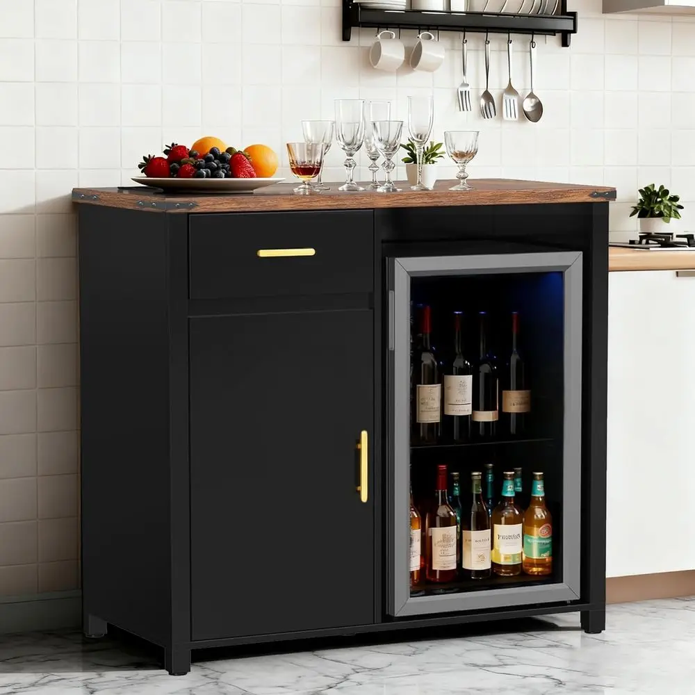 

Compact Storage Cabinet with Coffee Bar for Living, Kitchen, and Office Spaces (39.5W x 38.5H x 20.9D)