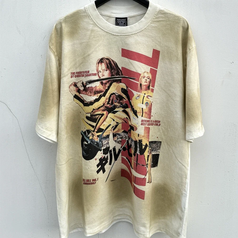

Специальные футболки для очистки спреем Washed Saint Limited для мужчин и женщин, высококачественные окрашенные футболки с галстуком, винтажная футболка
