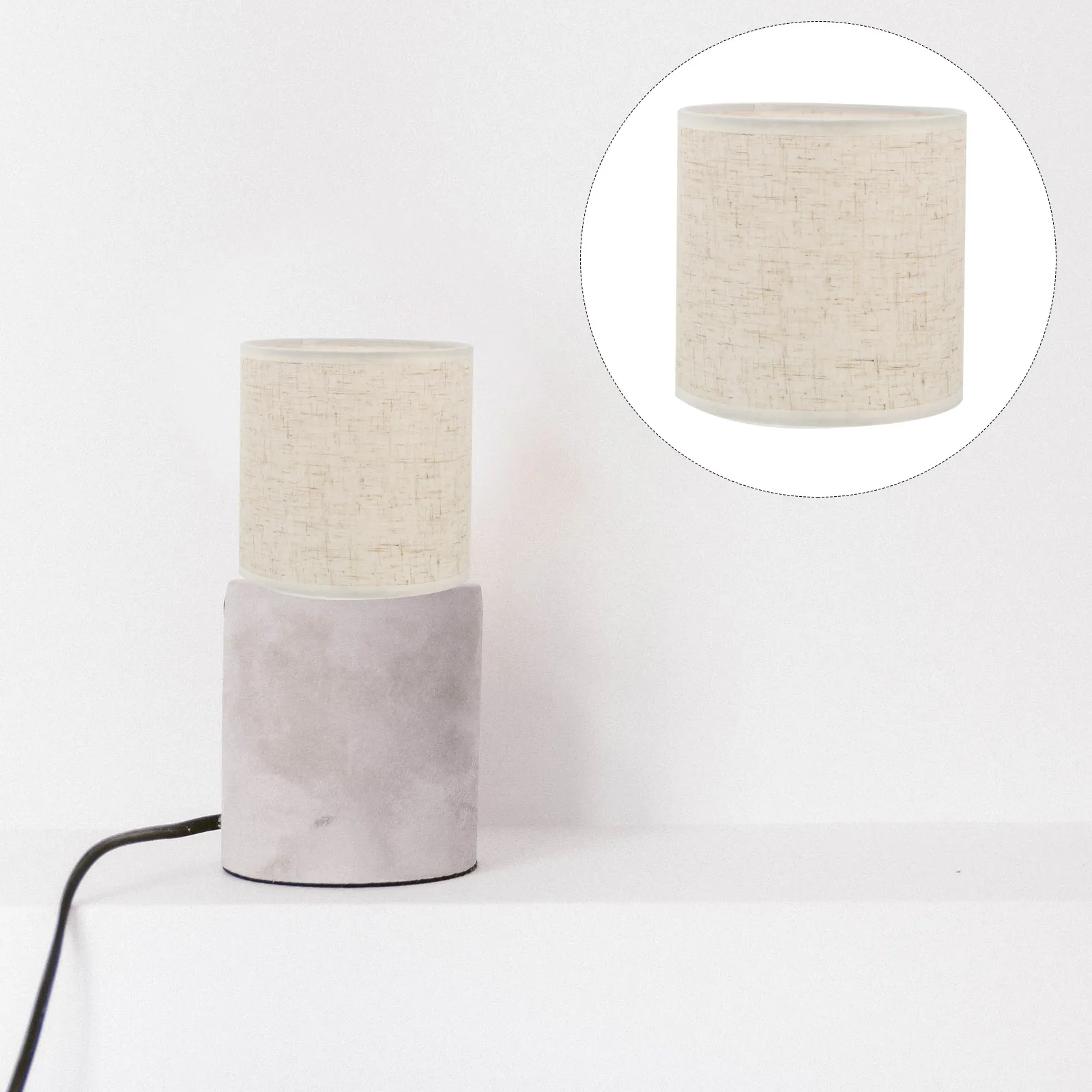 

Beige Linen Lamp Shade Fabric Chandelier Hanging Light Small Drum Rustic Decor Durable Cloth Protection Anti Fade Dust Insect