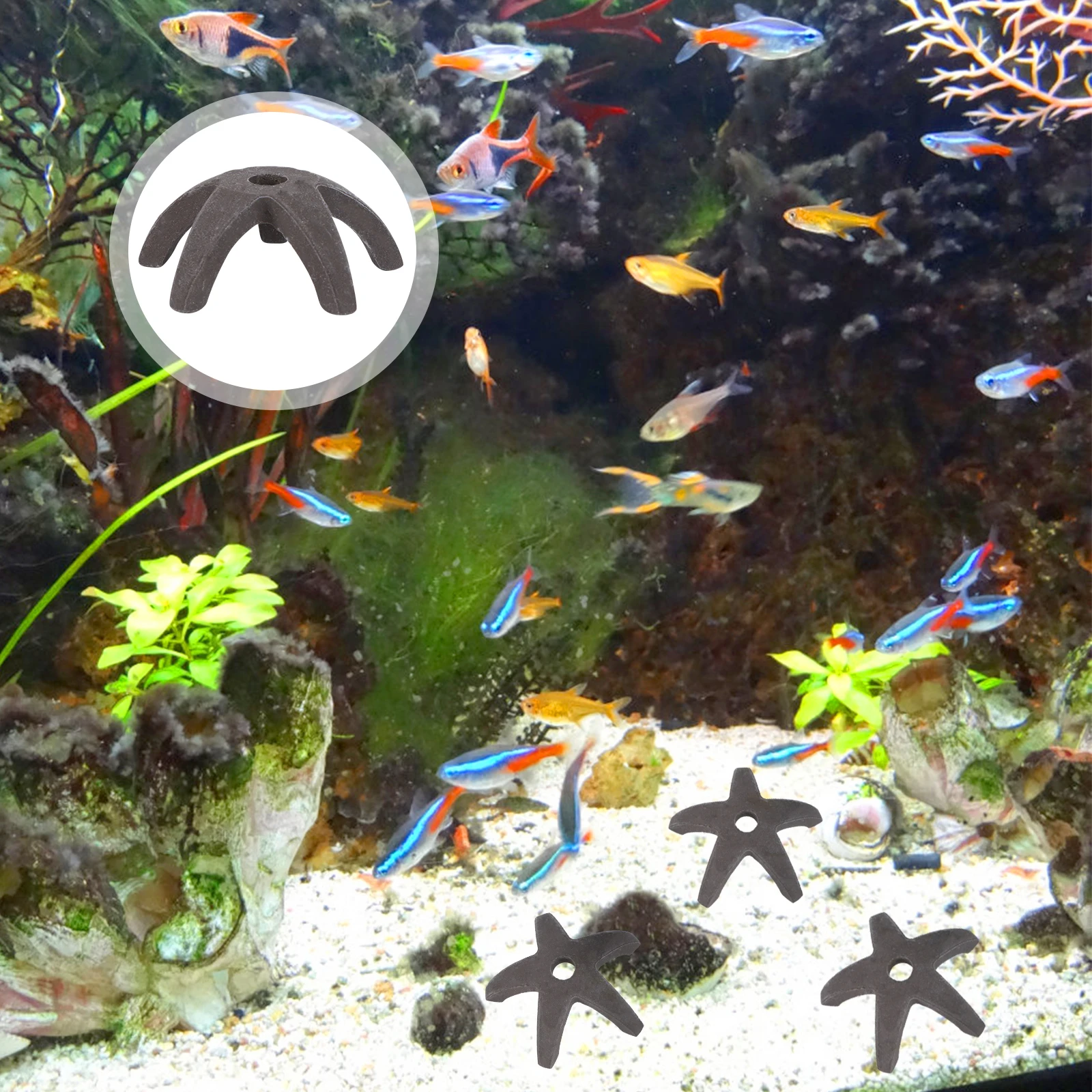

5pcs Hiding House Sea Star Spawning Hole Decor Pottery Aquarium Ornament Tank Landscaping Eluding Shrimp Nest Spawning Cave Fish