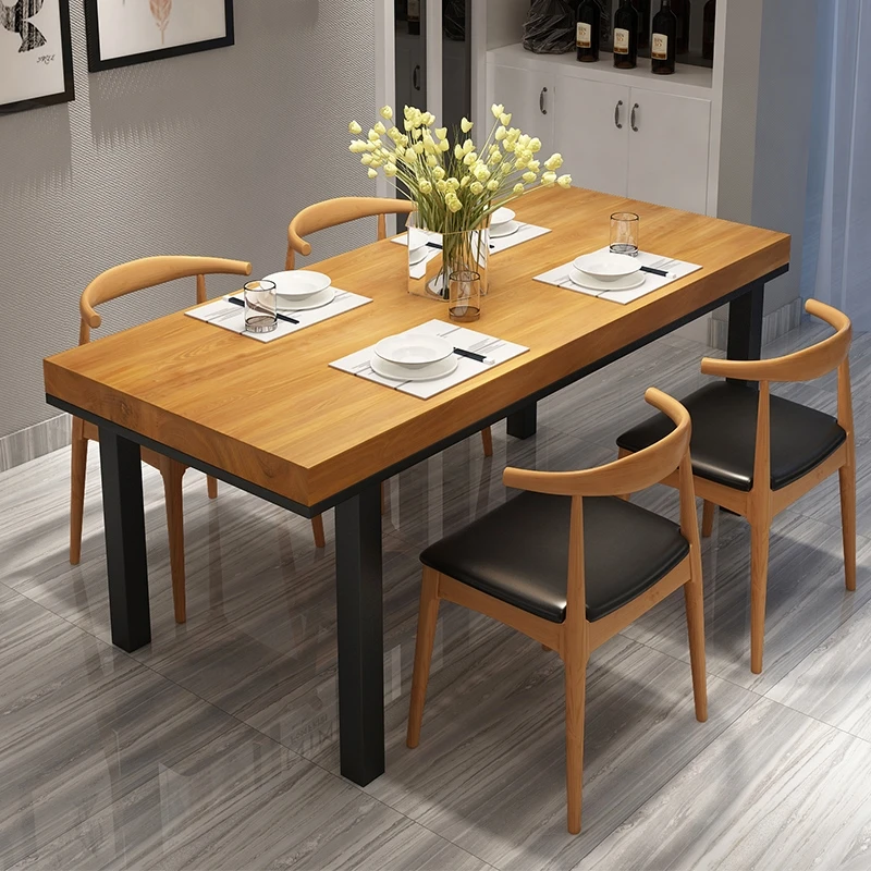 

Nordic Waterproof Dining Table Unique Wooden Space Saving Modern Tables Restaurant 4 Chairs Big Mesas De Jantar Home Furniture