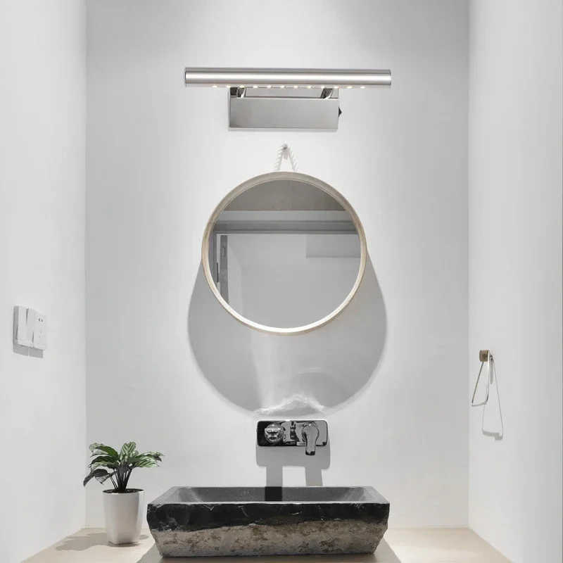 Lampada da parete impermeabile lampada impermeabile in acciaio inossidabile semplice specchio da bagno luce bianca calda per uso domestico toilette per interni camera da letto