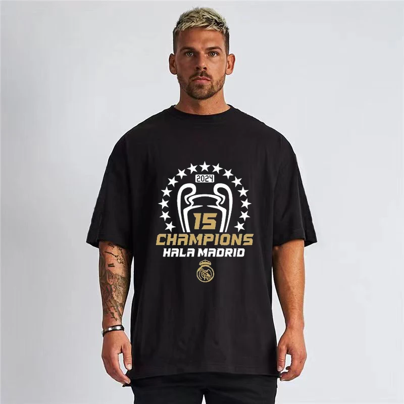 Echtes madrid champion league finale la liga champions liga gewinner t-shirt kurz ärmel iges fußball trikot mbappe belling ham modric