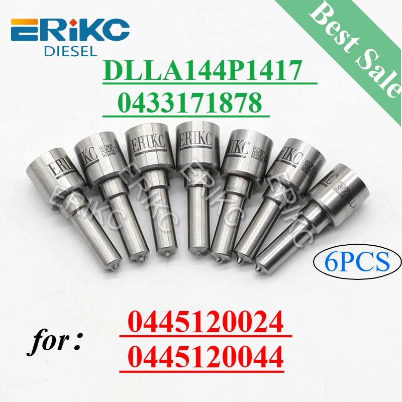 

6PC DLLA144P1417 0433171878 Common Rail Injector Nozzle for 0445120024 0445120044 0986435527 MAN TGA 51101006016 51101006027