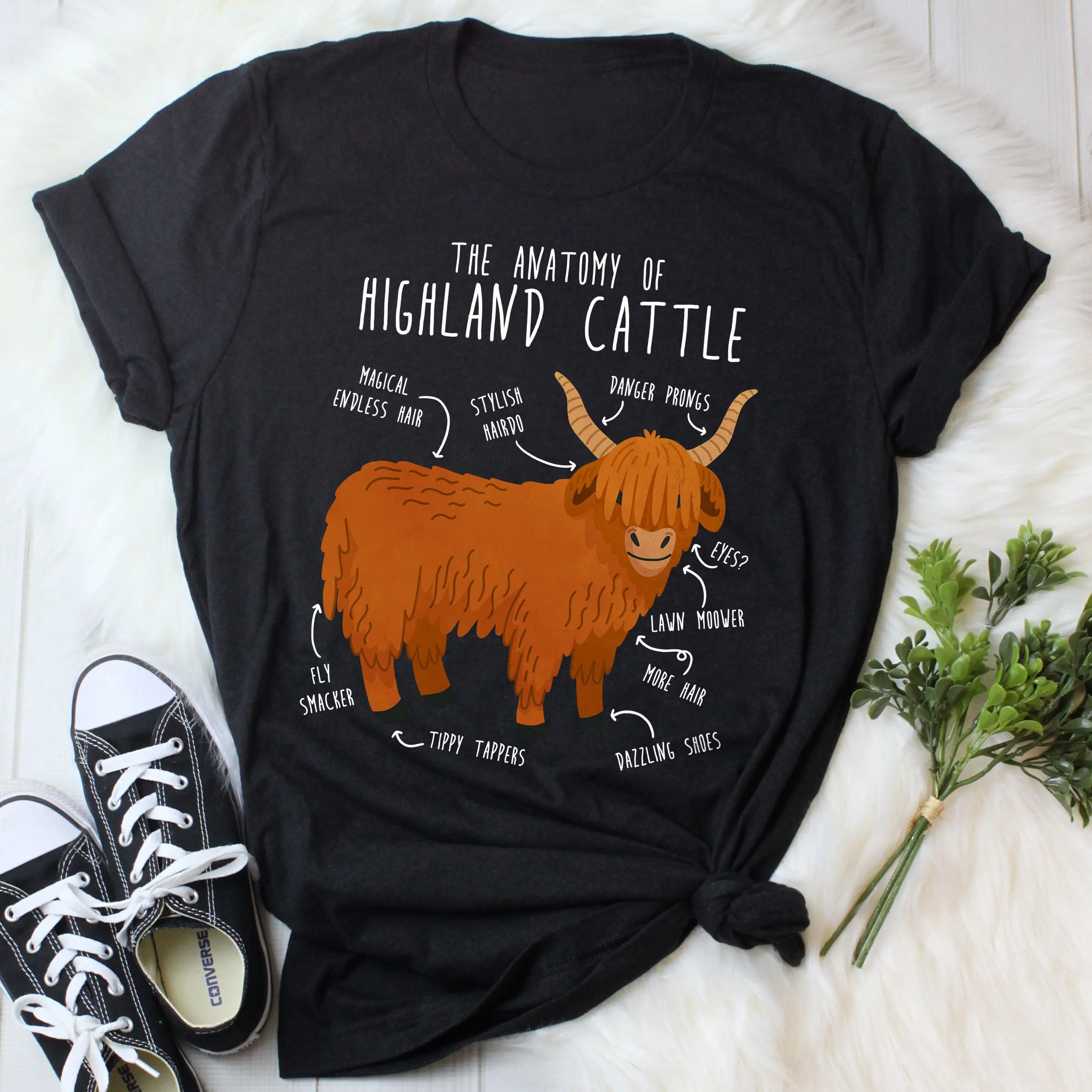 Highland Cow Shirt Men, Funny Cow Lover Cute Farmer T-shirt, Livestock Tshirt, Mom, Dad, Hairy Scottish Cow, Rancher, Homestead