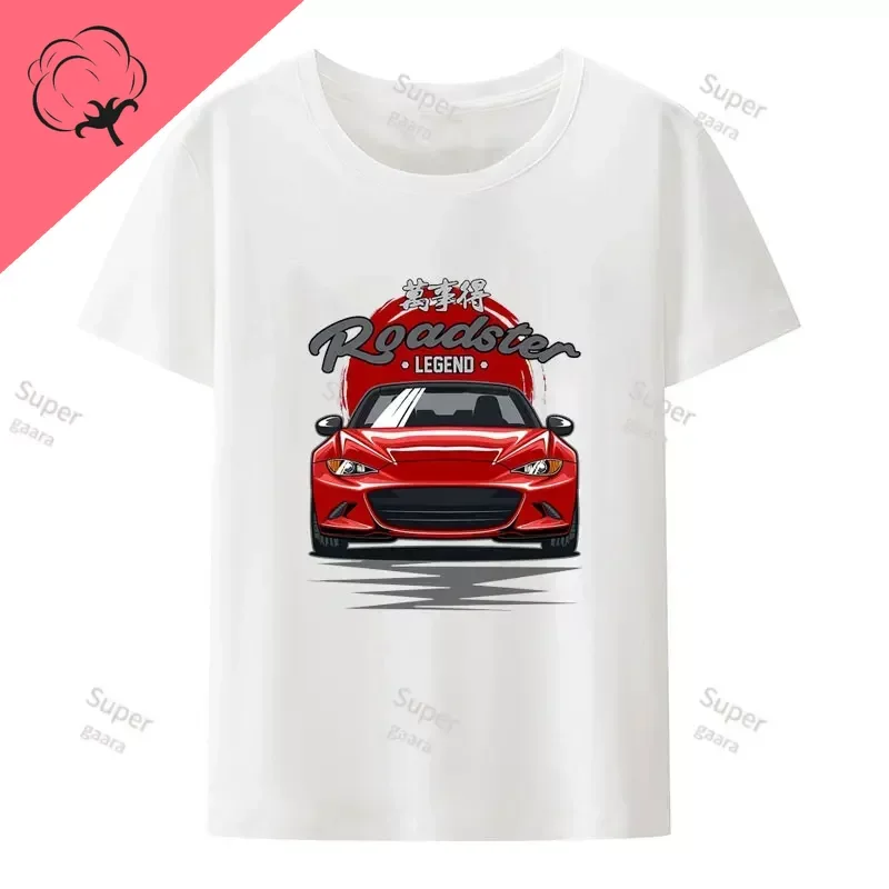 Initial D JDM MIATA MX5 Theme 100%Cotton T Shirt for Men Short Sleeve Y2k Men Clothing Printed T-shirt Tops Summer O-neck Tee