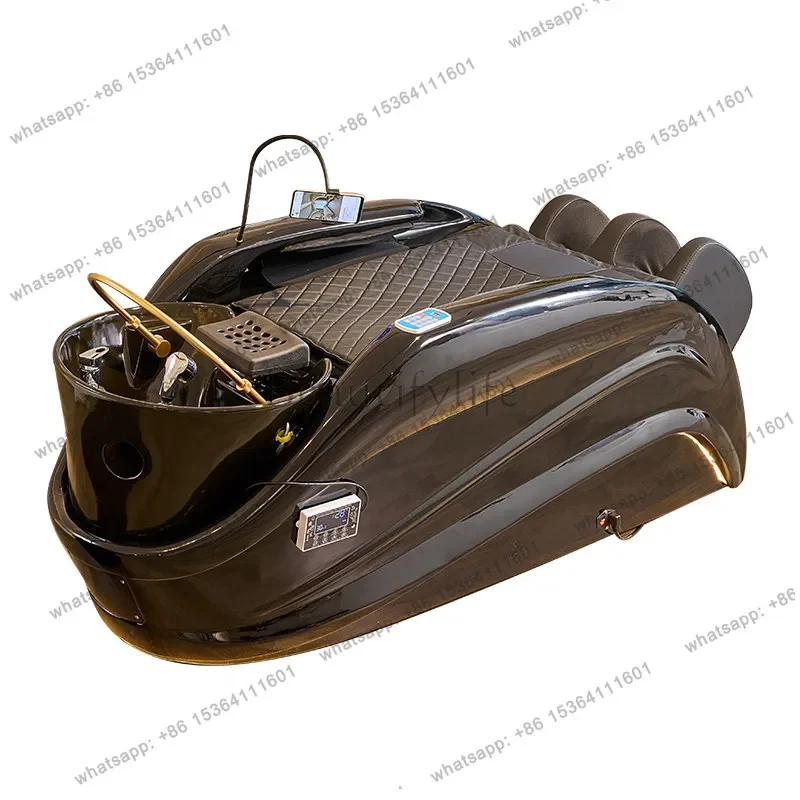 

02Automatic intelligent hair wash bed Electric massage ceramic basin head therapy bed
