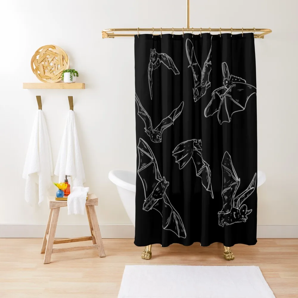 

Flying Bats Shower Curtain Window Waterproof Fabric Bathroom For Bathroom Waterproof Bathroom Shower Curtain