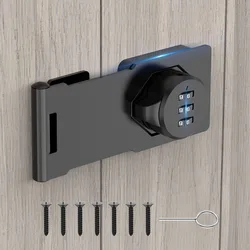 Household Cabinet Password Hasp Locks Cabinet Door Combination Lock Door Security Slide Latch Lock for Small Doors Cabinets Door