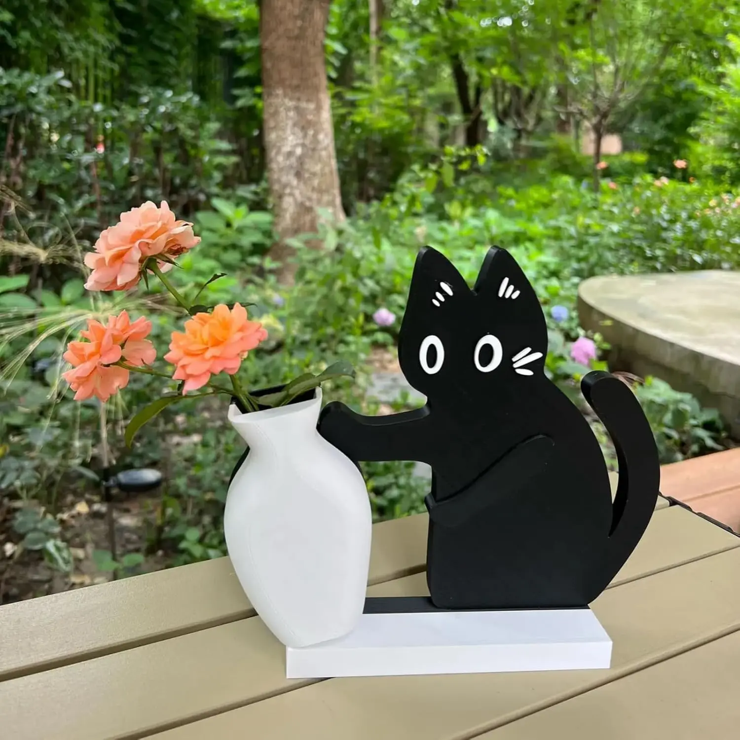 Refrigerator Magnets Black Cat Pushing Vase Decor Cat Whisker Collection Memorial Box Fridge Magnet Home Office Decor For Gift