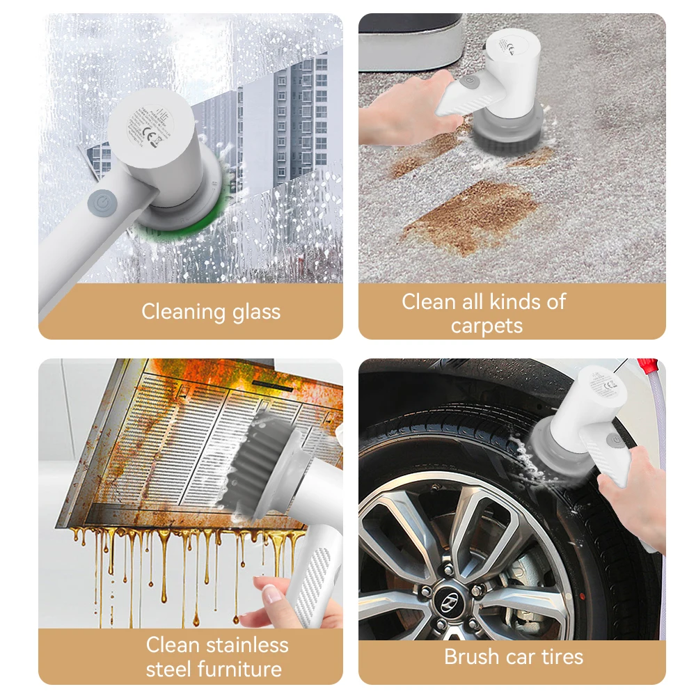 XIAOMI MIAJI New Wireless Electric Cleaning Brush Housework Kitchen Dishwashing Brush Bathtub Tile Professional Cleaning Brush