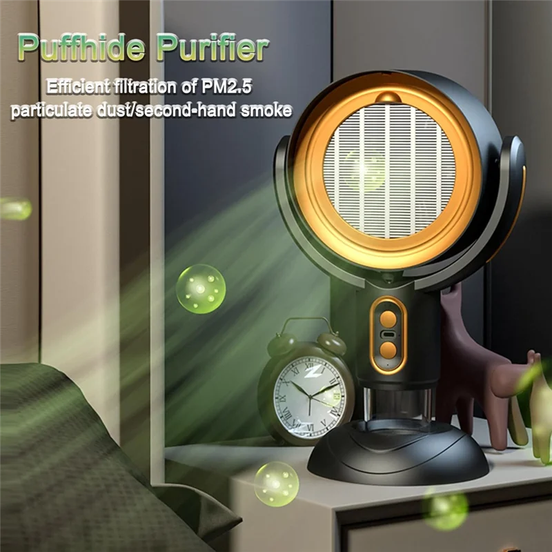 B58B-طاولة لتنقية الهواء مروحة كهربائية لتنقية الدخان للتدخين في الداخل، مروحة دخان قابلة للشحن محمولة #3