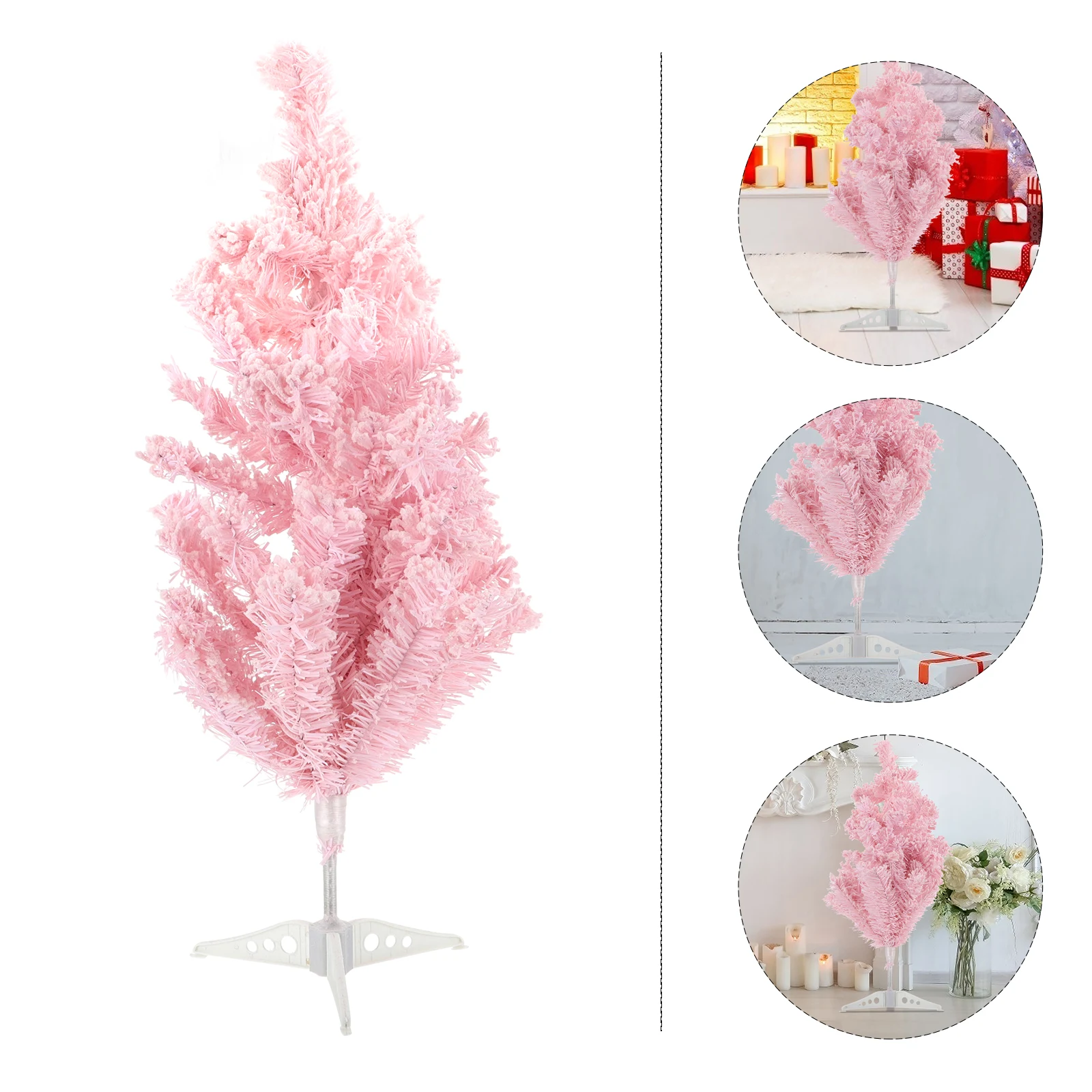 

Christmas Indoor Decorations Flocking Tree Holiday Centerpiece Display Gift Pink