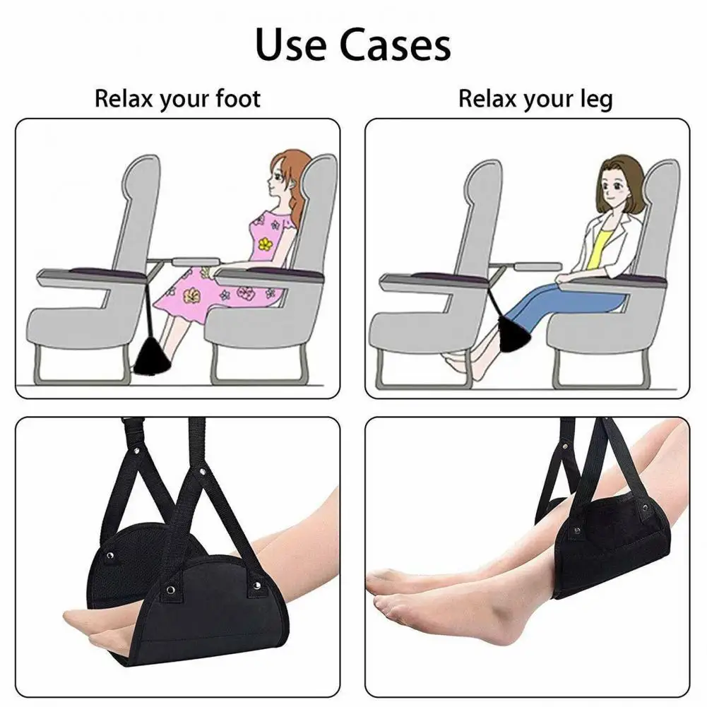 Flight Car Travel Essential Aviation Seat Foot Pad Adjustable Train Airplane Foot Rest Feet Hammock Portable Travel Accessories