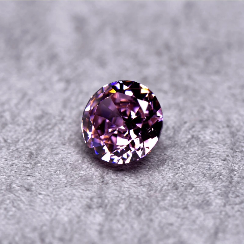 Synthetischer Edelstein Top Crushed Ice Cut Kubischer Zirkonia Runde Form Rosa Farbe 4K Schliff 5A+ Qualität für Schmuckherstellung – Detail 3