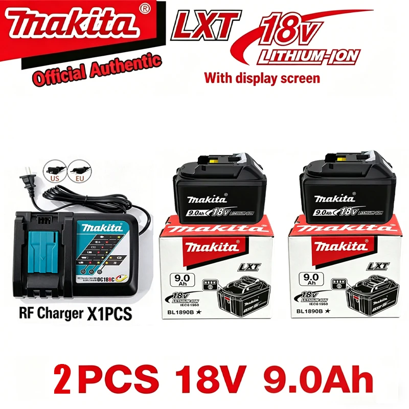 

Makita 18V 9.0 Ah Rechargeable Lithium Ion Battery with Indicator For Power Tools Compatible with BL1830 BL1840 BL1850