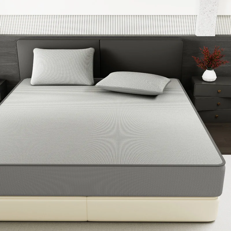 Ice Silk Cooling Mat Bed Canopy Single Piece Full Wrap Mattress Protector Cover Air Conditioned Soft Mat Bed Sheet Cover Thre...
