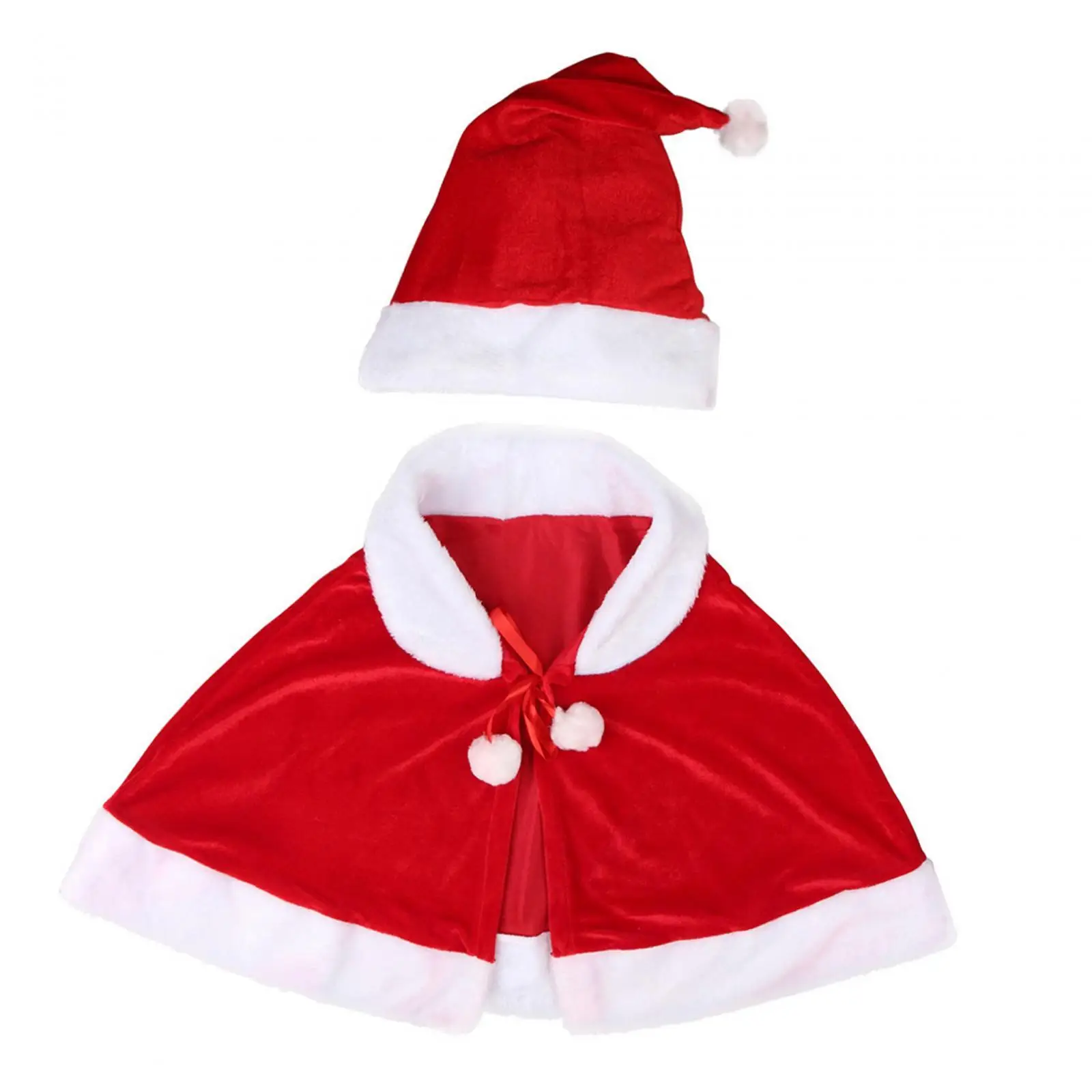 

Christmas Shawl Cloak Cape Kids Santa Claus Cape Robe Red Cape for Cosplay Stage Performance Masquerade Dress up Festival