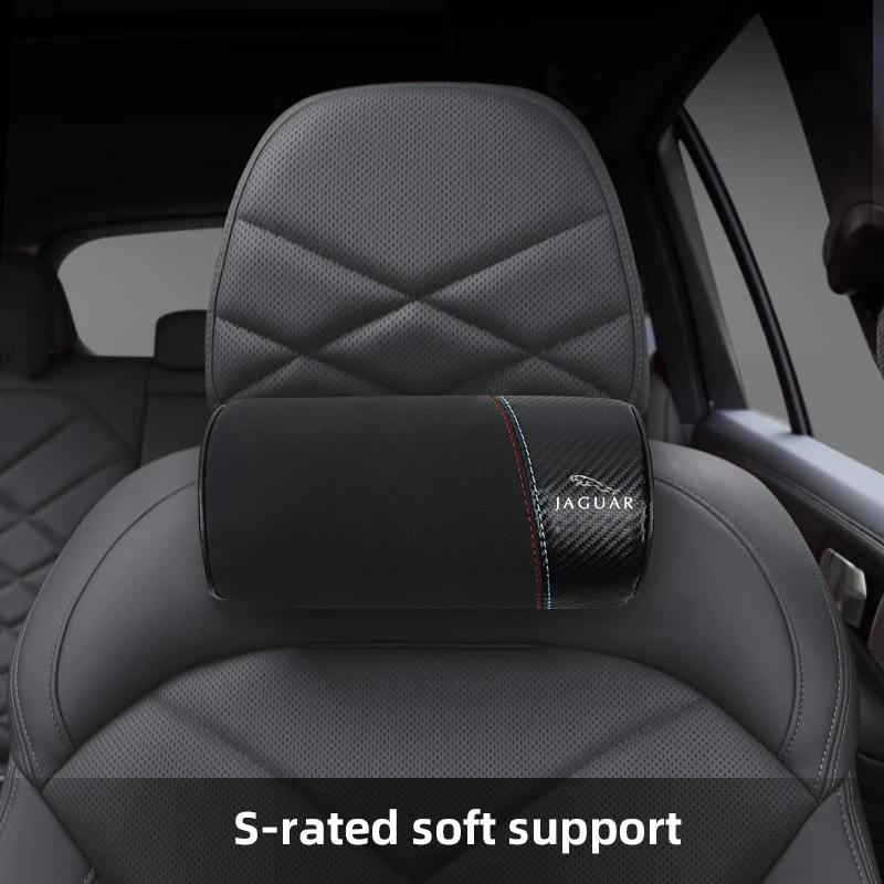 سيارة مسند الرأس الجلد المدبوغ السيارات العظام حماية الرقبة اكسسوارات ل جاكوار X S F XF XE XJ XK XEL XFL XJL XJ6 XJS XKR XFR F-نوع F-Pace