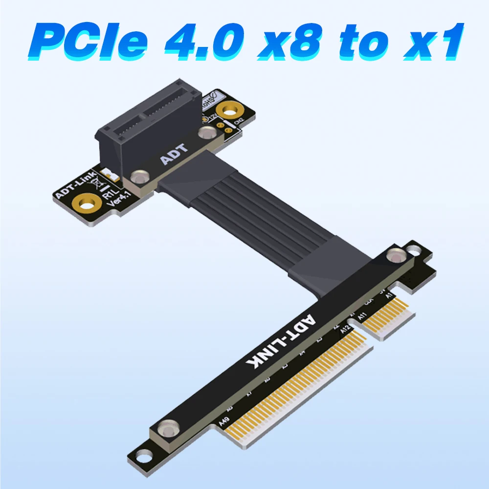 

ADT PCIe 4.0 x8 extension cable transfer PCI-E x1 support network card hard disk network card