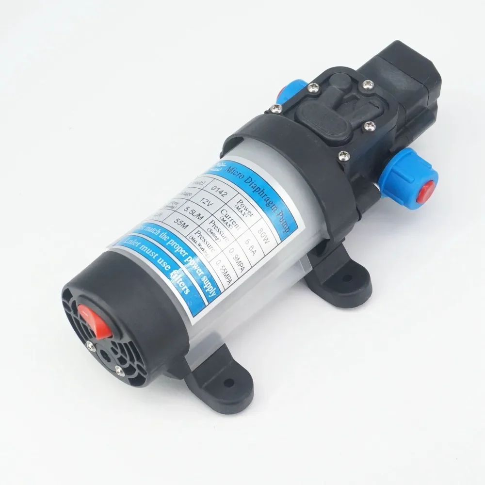 

Мембранный водяной насос постоянного тока 12 В 80 Вт Самовсасывающий бустерный насос с автоматическим переключателем давления Вентилятор охлаждения