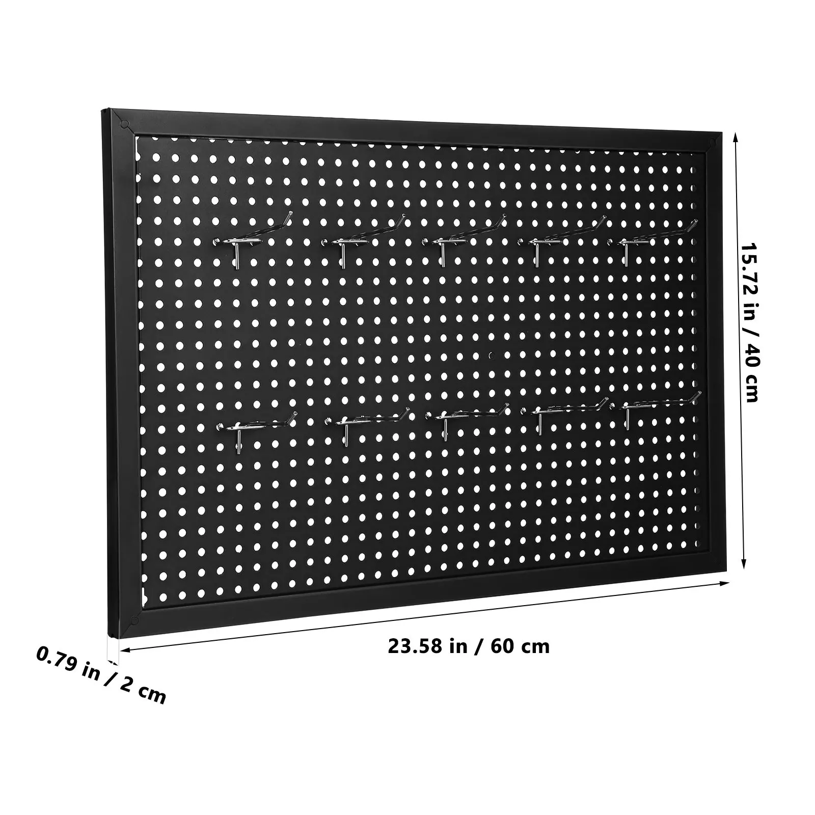 Rectangular Metal Pegboard Panel Heavy Duty Steel Tool Organizer Wall Storage Garage Office Kitchen Pegboard Display Stand Metal
