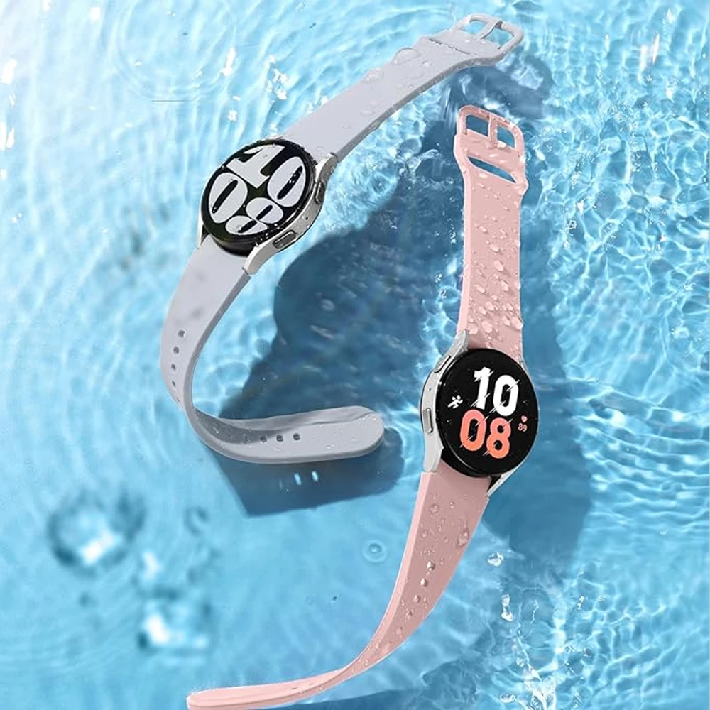 Gelang jam tangan Samsung Galaxy, gelang silikon tanpa celah untuk jam tangan Samsung Galaxy 4/5/6 44mm 40mm/5 Pro/6 klasik 47mm 43mm, tali jam 6