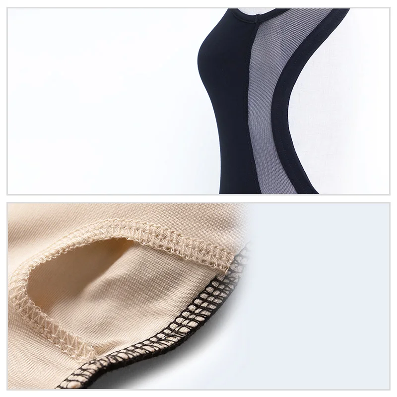 Justaucorps de Ballet pour femmes adulte maille épissure dos nu justaucorps de danse col roulé justaucorps de gymnastique sans manches Ballet danse body