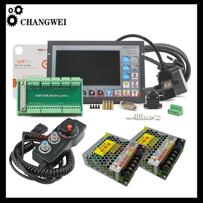 Ddcsv4.1 Independent Controller Offline 3/4 Axis Usb Cnc Controller Interface New Generation Emergency Stop Mpg Handwheel